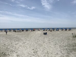 Rent beach chairs and umbrellas right on the beach
