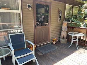 Front door on front deck