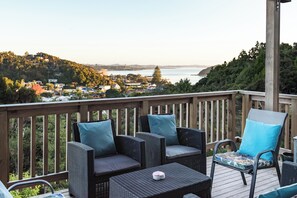 Deck area at sunrise
