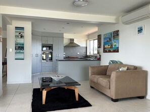 Seating area next to kitchen