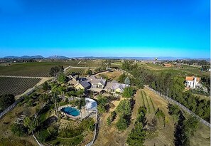 Overhead view of the 5 acre private gated estate. 