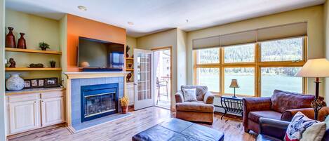 Or sit back and enjoy the gas fireplace!