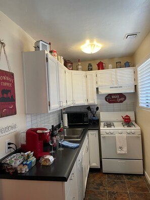 Fully stocked kitchen 