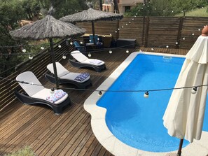 Decked pool area