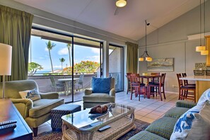 The bright interior features 2 bedrooms and 1 bathroom.