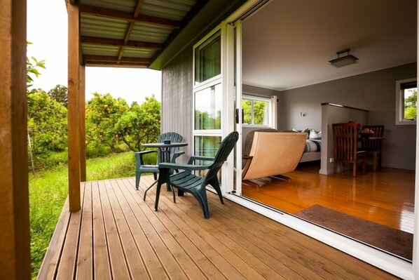 private deck with outside furniture