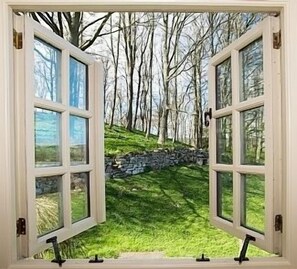 Bothy Bedroom looking out over its private garden