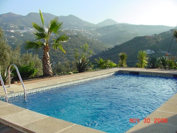 Pool-Palmen in herrlicher Gebirgslandschaft