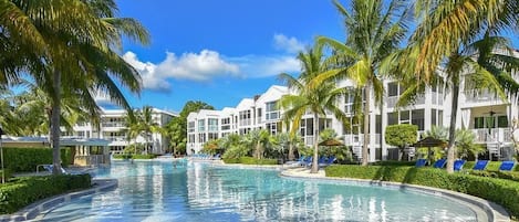 Aerial View of Our Stunning Oceanfront Oasis Pool - Largest in all of the Keys!