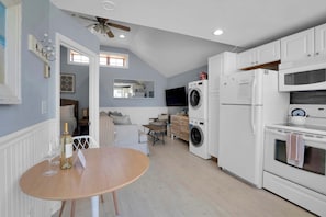 Washer and dyer available for use near the kitchen area