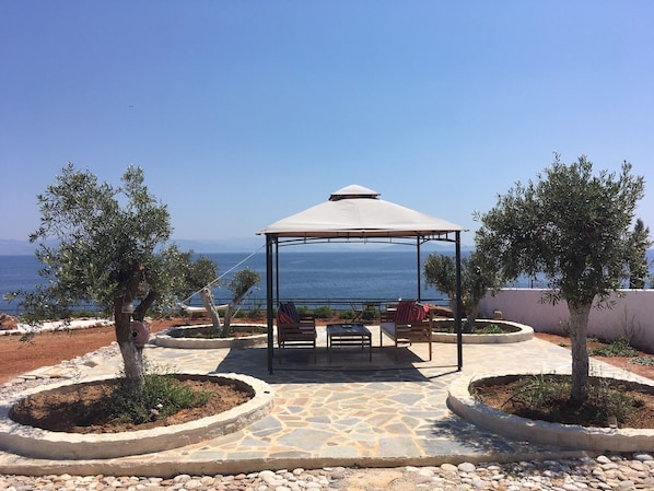 Terrace in the garden by the sea.