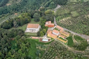 Aerial Historic Estate Villa Guinigi  Private, walled, gated, SPECTACULAR VIEWS!