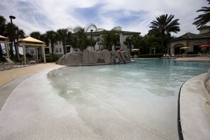 Tropical Pool at Legacy Dunes with gently shelving entry ideal for little ones!