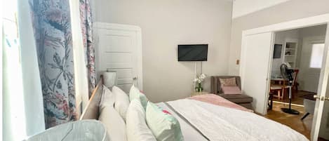 Bed room facing smart tv