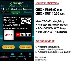 Reliable and Fast WIFI - 30 MB Internet ( 2 routers inside the apartment).