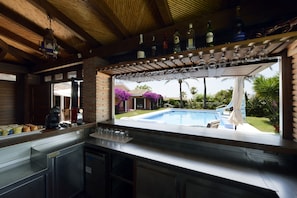 Outside bar overlooking  the pool.