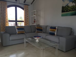 Living Room with door to dining terrace
