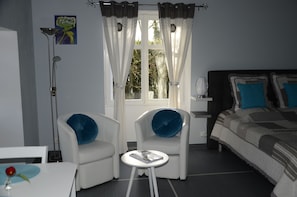 Grande chambre lumineuse avec salon