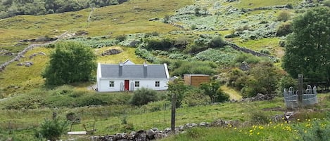 vue d'une face du cottage(l'autre face derrière est perpendiculaire
