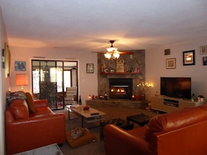 Living room with gas fireplace