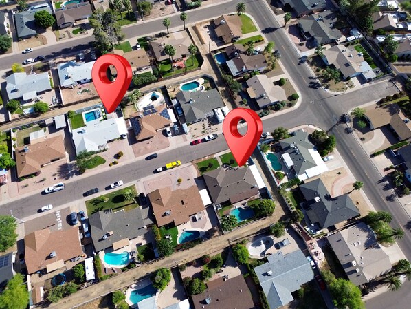 Two Great Houses on a quiet street. Each offering plenty of Space 