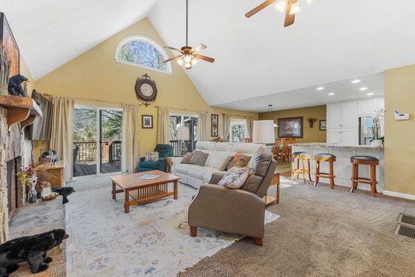 Living Room with Cozy Leather Furniture