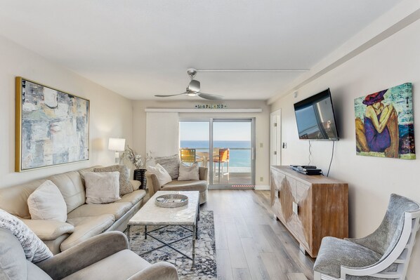 Living Room with view of the emerald waters of the Gulf