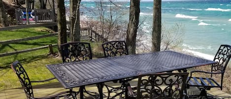 Relaxing on Deck, Enjoying Lake Michigan