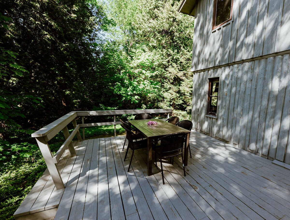 Quaint cottage ON Lake Leelanau! Dock, deck, fire pit, large lawn!