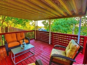 Several decks are located in the back of the house with plenty of space to relax in