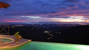 Gulf of Nicoya & Punta Arena Beach alight at night in the distance...