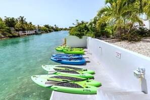 Water toys kayaks and paddle boards for your island adventure on the canal