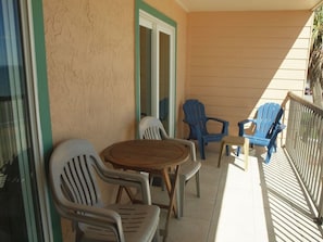 Your seat - the best in the house - for watching dolphins, pelicans & waves