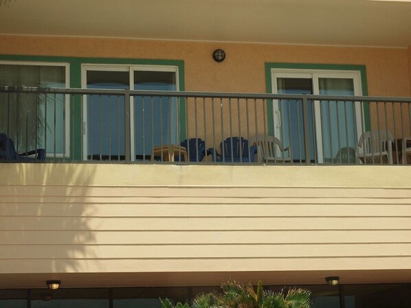 Looking up to the balcony