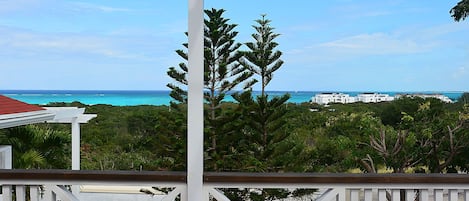 THe ocean view from the large balcony of this villa