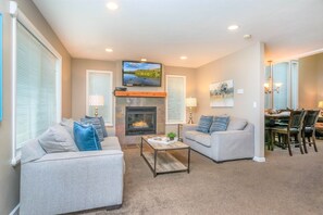 Family room opens up to the large great room