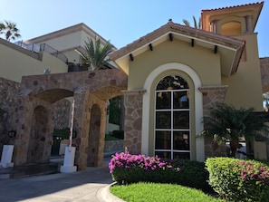 Security entrance to Montecristo, upper area, spa, clubhouse & swimming pool.