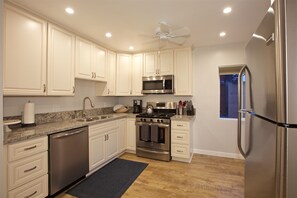 Fully-stocked kitchen for cooking family meals