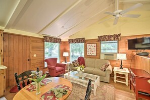 Interior | Living Room Area | Flatscreen TV | Window A/C Unit