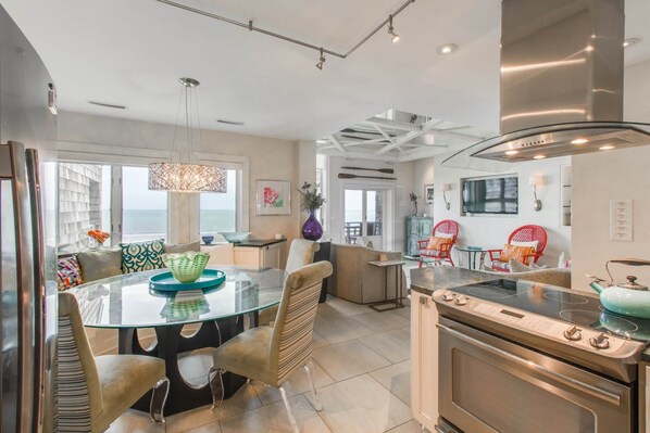 Dining, Partial Kitchen, Living Room and OCEAN
