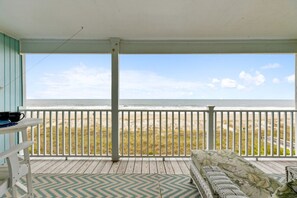 View from the doors overlooking deck