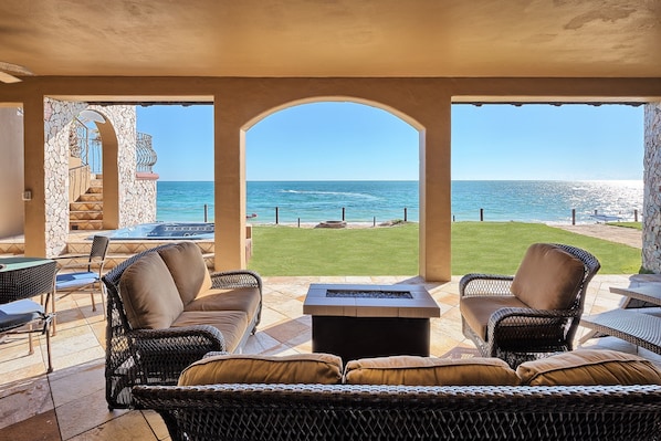 Patio overlooking the ocean