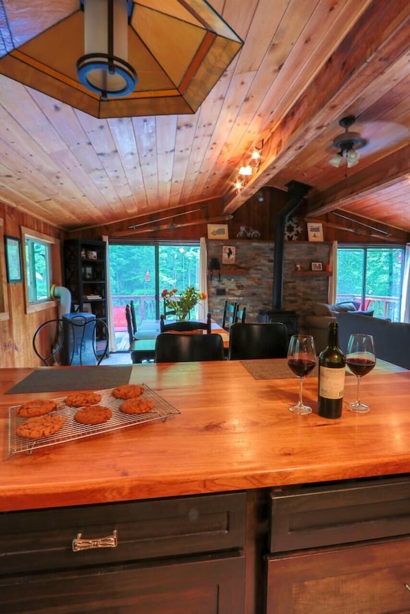 open kitchen to keep everyone part of the conversation