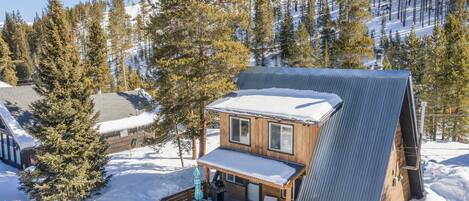 Rustic-Modern A-Frame cabin near creek