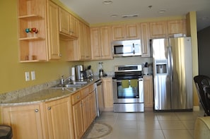 Fully equipped gulf view kitchen