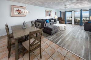 Living Room - Save on the vacay budget and DINE IN...but with a VIEW OF THE GULF!!!
