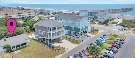 Aerial of Papa's Place / Overlooking the Ocean / Public Beach Access
