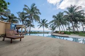 Pool is shared among the property and the Pool Bar