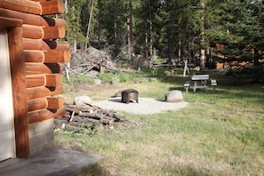 Fire pit with wood provide 