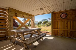 Picnic Table / Dart Game - Under the House